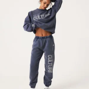 For The Culture Crystal Sweatpants - Navy