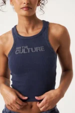 For The Culture Crystal Tank Top - Navy